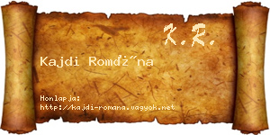 Kajdi Romána névjegykártya